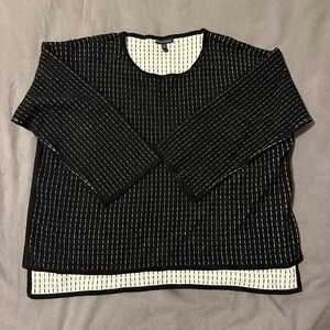 Eileen Fisher Boxy Sweater beautiful woven pattern